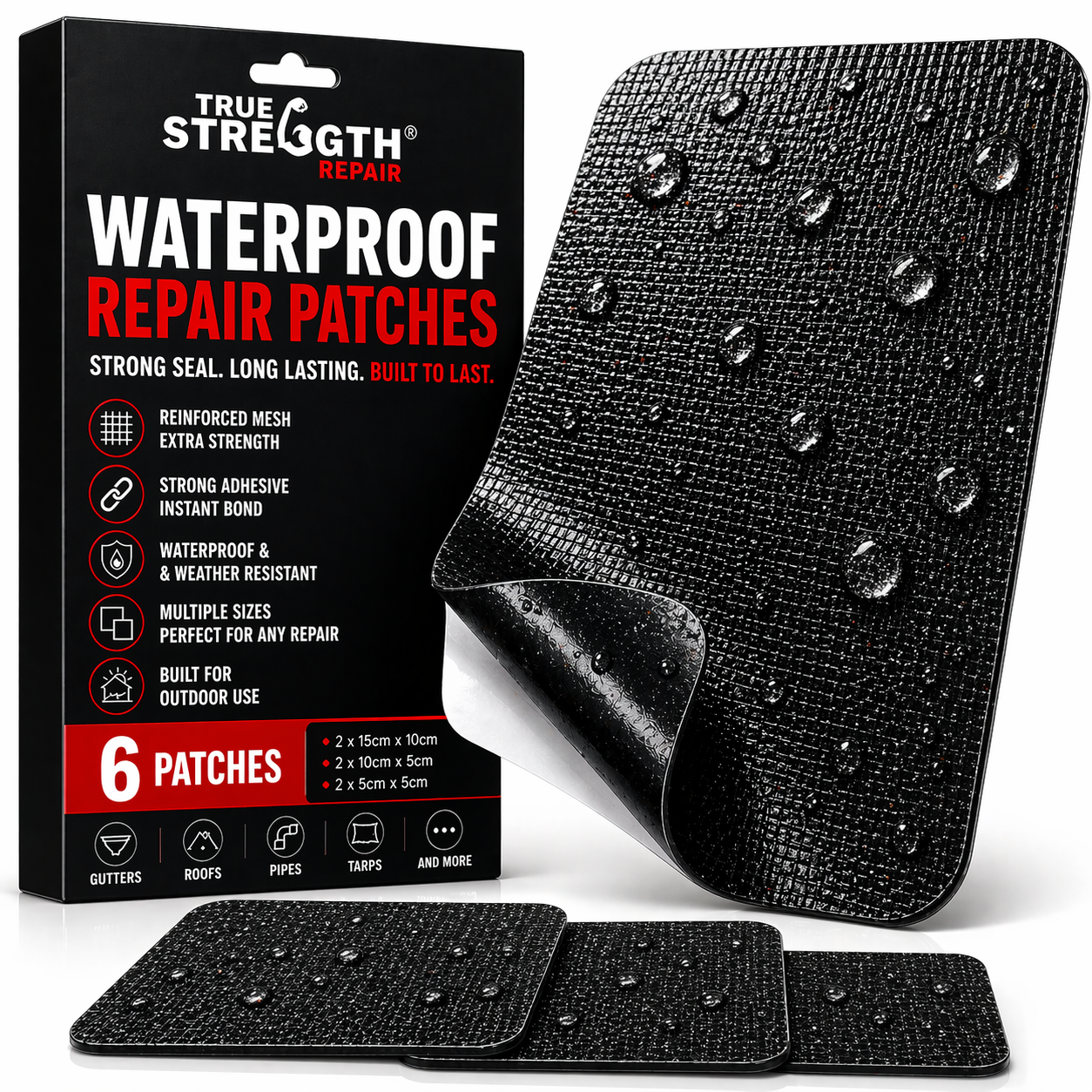 Gutter Repair Patches (x6) – Waterproof Mesh Reinforced